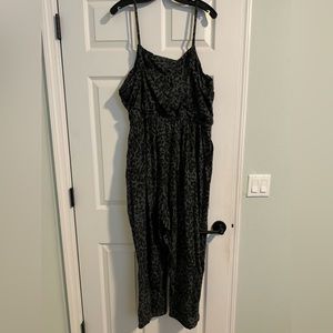 Gray Leopard-Print Romper